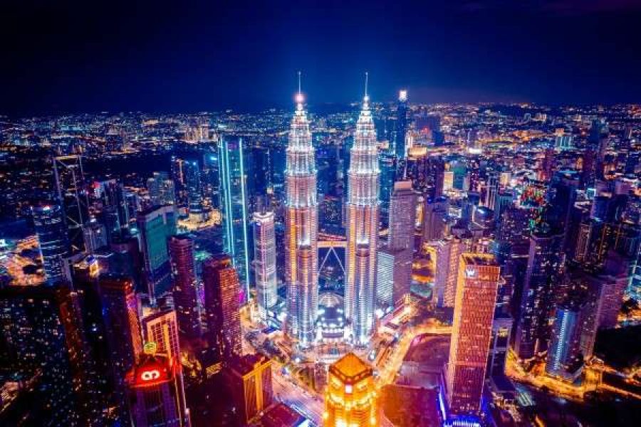 Twin tower top view